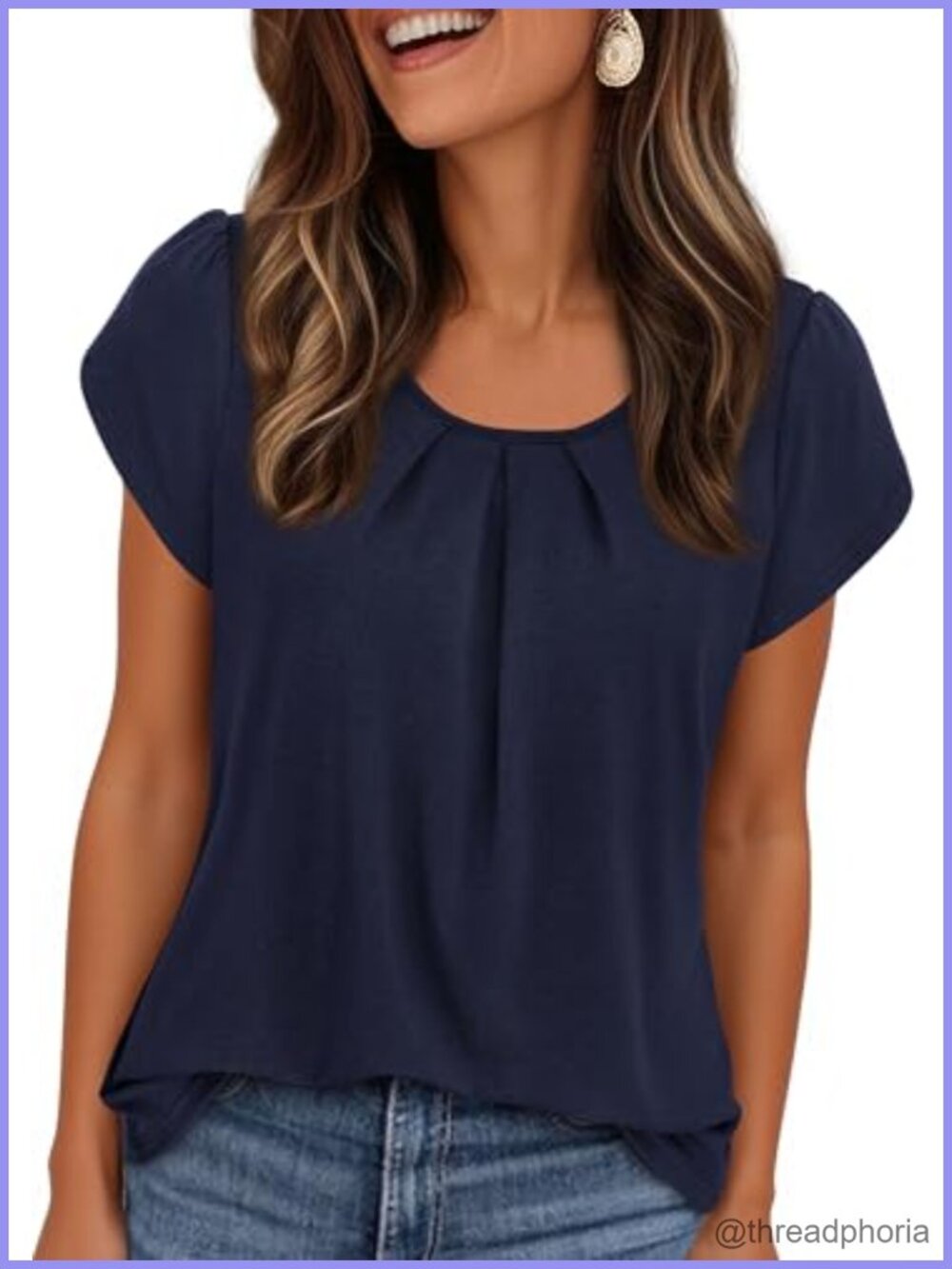 PRETTYGARDEN Women's Summer Short Sleeve Scoop Neck Casual Blouse Top